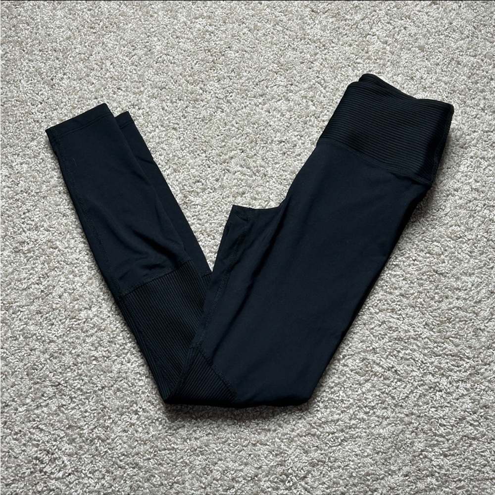 Year of Ours Ribbed Accent Black Leggings